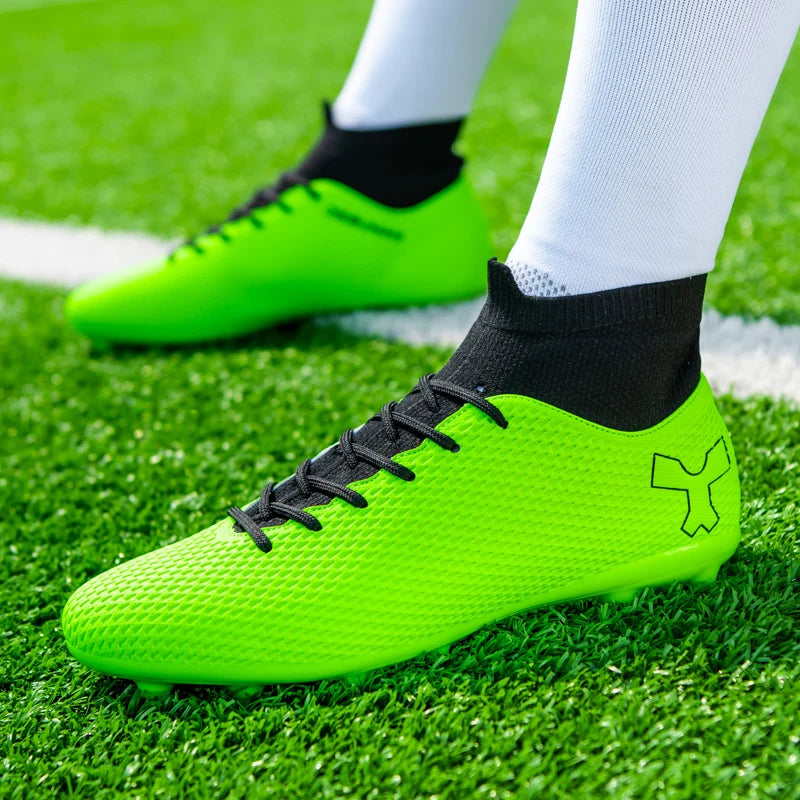 New Unisex Long Spike Football Boots Men Broken Nail Soccer Shoes AG/TF Training Soccer Cleats Sneakers Non-Slip Ankle Shoes