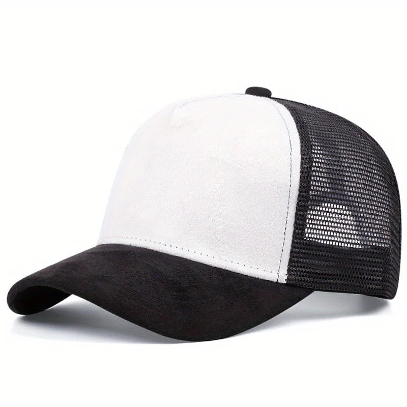 New men's and women's universal mesh suede work cap, men's baseball cap, breathable sports cap for spring and summer.