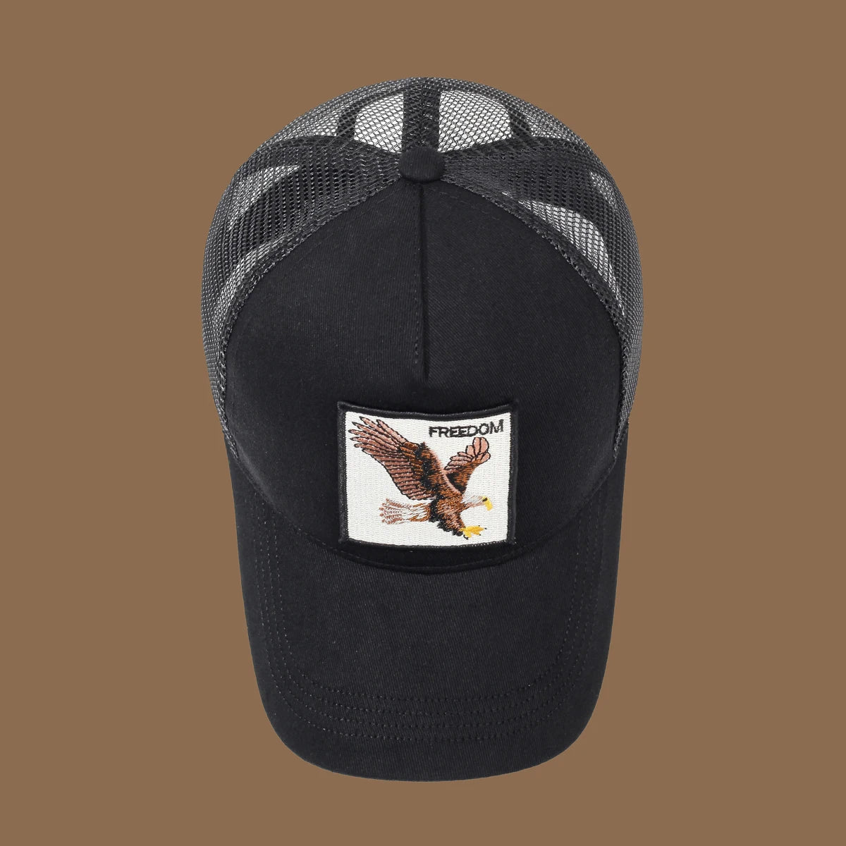 Gorra de camionero unisex con águila bordada y aplique: ideal para el día a día, para hacer deporte y como protección solar