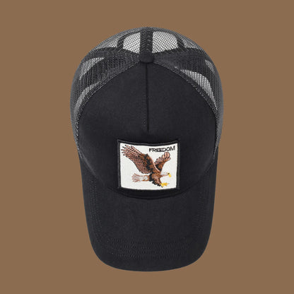 Gorra de camionero unisex con águila bordada y aplique: ideal para el día a día, para hacer deporte y como protección solar