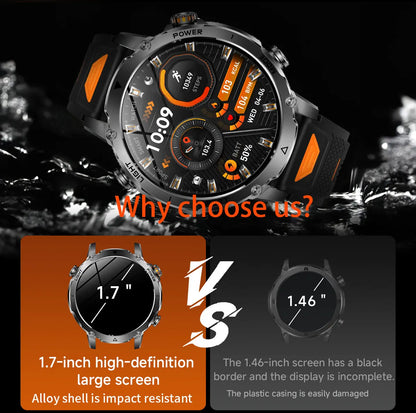 2026 TANK Ultra New 1400mAh Big Battery Smart Watch Men GPS path Sport Flashlight BT Call Waterproof Outdoor Military Smartwatch