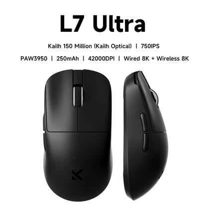 MCHOSE L7 Wireless Gaming Mouse L7 Ultra PAW3395 26K Sensor Dual 8K Polling 39g Ultra-Lightweight 2.4GHz RF/BT/Wired Tri-Mode