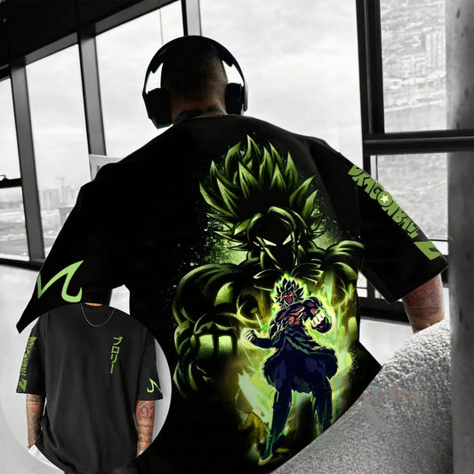 Oversized Cosplay Costumes Dragon Ball Broli 2026 Summer New Product Harajuku Anime Printed Y2K Hip Hop Casual Unisex T-shirt