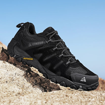 HIKEUP Herre-vandresko i ruskind, udendørssko, slidstærke herresko til trekking, vandring, jagt og taktiske sneakers