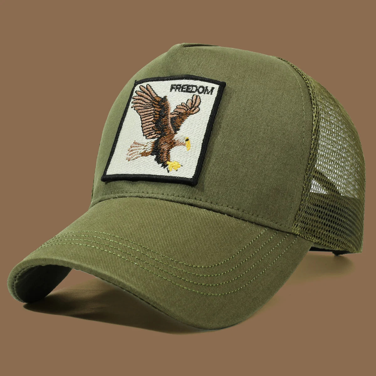 Gorra de camionero unisex con águila bordada y aplique: ideal para el día a día, para hacer deporte y como protección solar