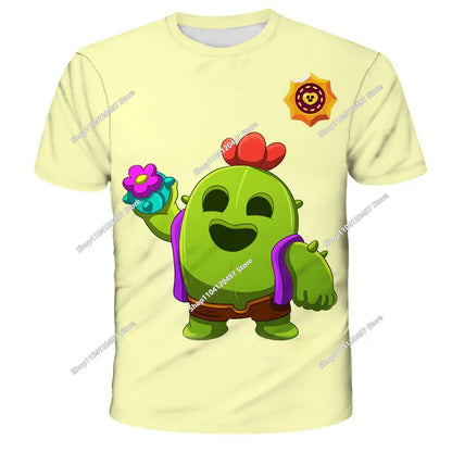 Newest 2026 Brawl Stars 3D Print Tops Cartoon Children Short Sleeve T-shirt Summer Popluar Men Funny Tees