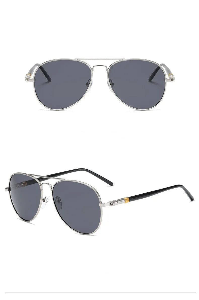 Polariserede solbriller til mænd og kvinder, farvede reflekterende briller, solbriller til bilkørsel, sorte unisex-pilotglas, UV400