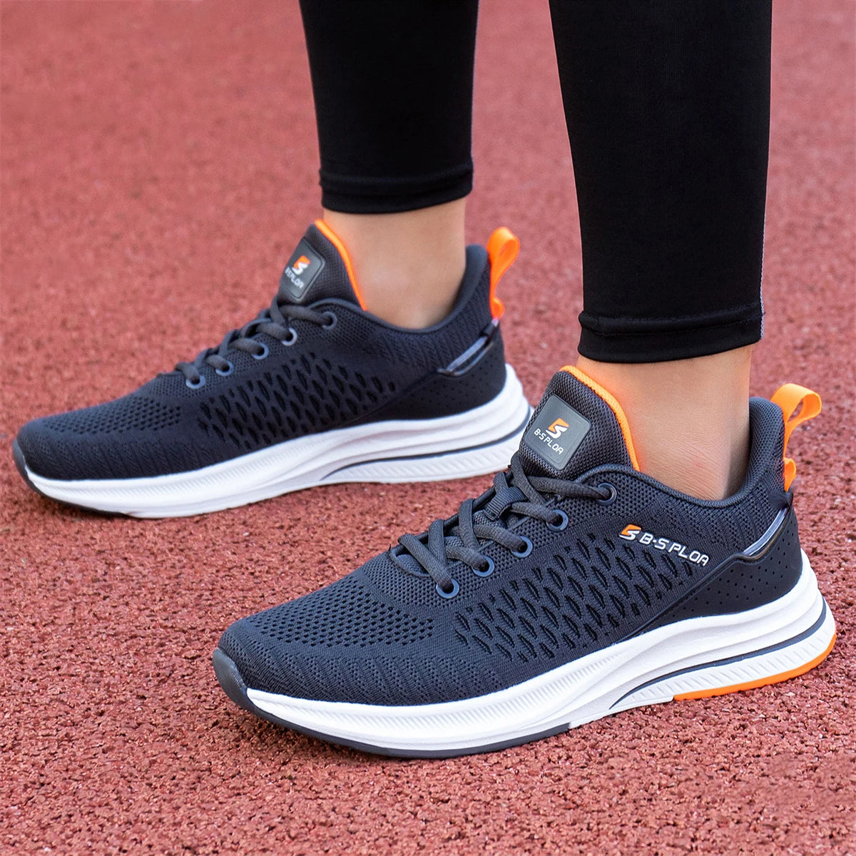 Scarpe da running leggere Baasploa da uomo, confortevoli sneaker casual da uomo in mesh di design, con lacci, per sport all’aperto e tennis