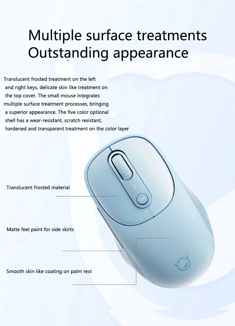 Lenovo Xiaoxin M3 Bluetooth Wireless Mouse, Rechargeable Silent Office Mouse with Triple Bluetooth Connectivity, Adjustable DPI, Twilight Gray