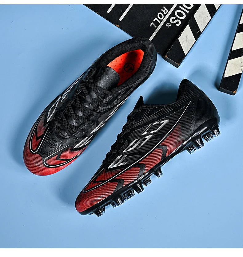 Nouvelles chaussures de football pour hommes, chaussures de sport respirantes, chaussures de football d'extérieur antidérapantes, chaussures de futsal de haute qualité, haute tige, ultralégères, pour les matchs