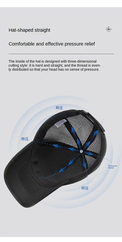 Big Head Plus Size Summer Mesh Baseball Cap for Men Women Trucker Breathable Hat Adjustable for Outdoor Sports Running