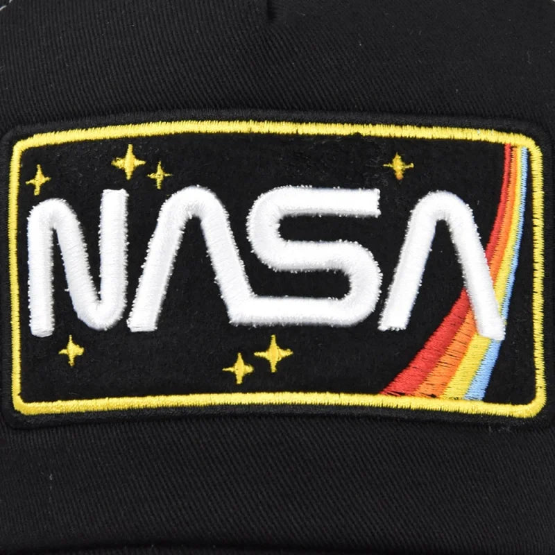 Aukštos kokybės 3D NASA siuvinėta beisbolo kepurė, vasarinė spalvų blokų tinklinė kepurė, vyriška ir moteriška laisvalaikio kepurė su snapeliu