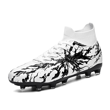 Chaussures de football pour hommes AG FG, chaussures de football pour terrain ferme, respirantes, en PU, anti-abrasion, pour les matchs et l'entraînement quotidien des adultes
