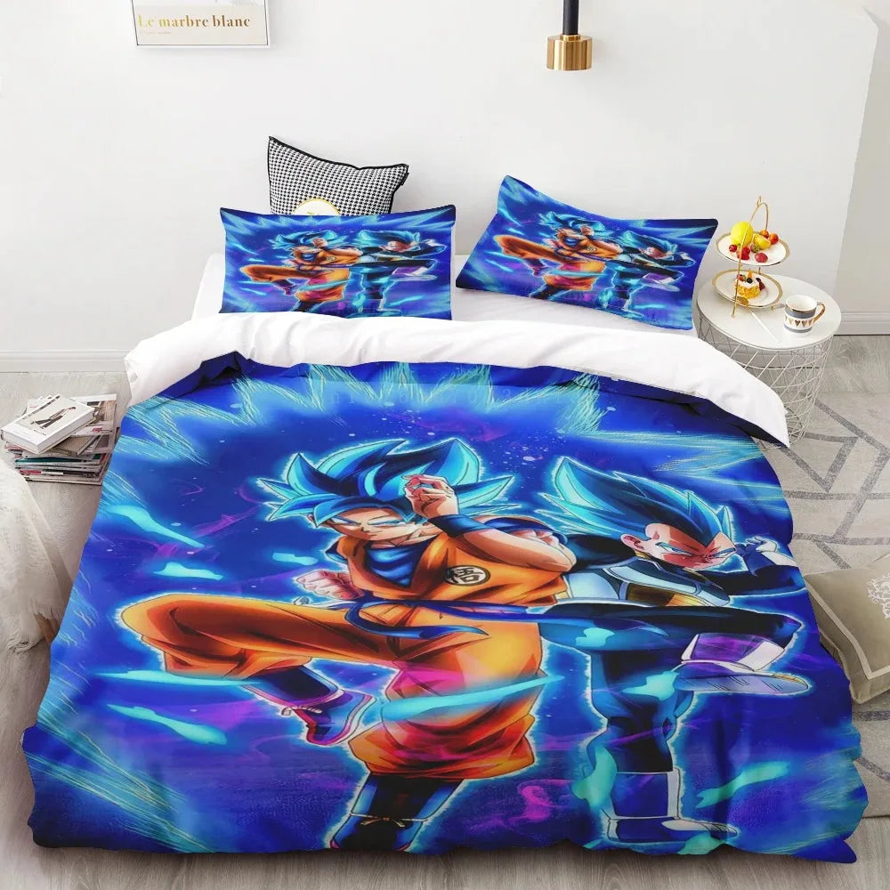 Комплект плик за завивка Goku Dragon Ball за тийнейджъри, спален комплект с калъф за юрган за деца и момчета, най-добри подаръци, декор за спалня Queen King