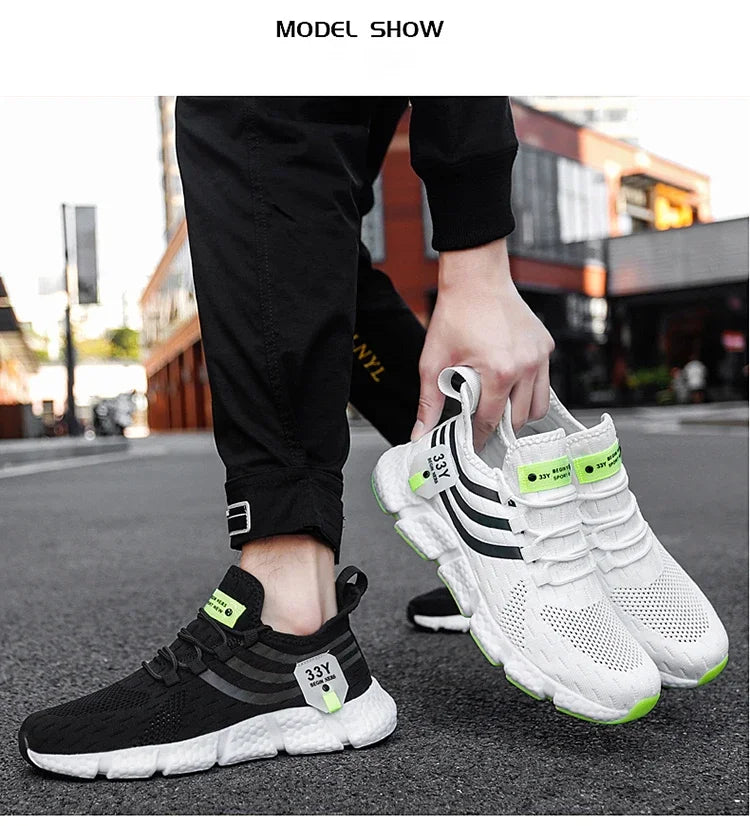 Modne, oddychające, codzienne męskie buty sportowe na wiosnę i jesień – Tenis Masculino, Zapatillas Hombre, modne buty do biegania