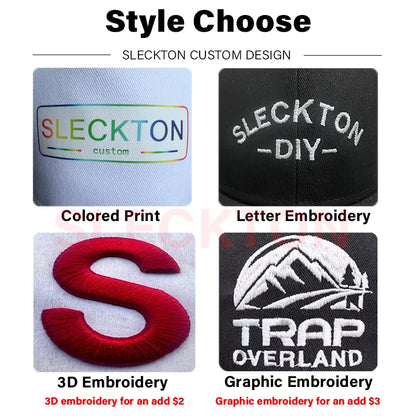 SLECKTON Mützen mit individuellem Logo – Hochwertige Hip-Hop-Snapback-Caps – Buchstabenstickerei – Markendesign – Trucker-Cap – Großhandel – Mützen für Erwachsene