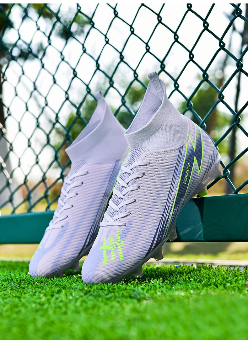 Nouvelles chaussures de football pour hommes, chaussures de match montantes, chaussures de futsal de haute qualité, chaussures de football d'intérieur antidérapantes, baskets d'extérieur, crampons pour gazon, meilleures v