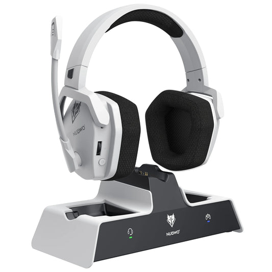 NUBWO G06 Casque Gaming Sans Fil 2.4GHz Bluetooth 5.3 Stéréo Double Mode avec Micro pour PS5 PS4 PC Switch Mobile Ordinateur Portable, pour Joueurs