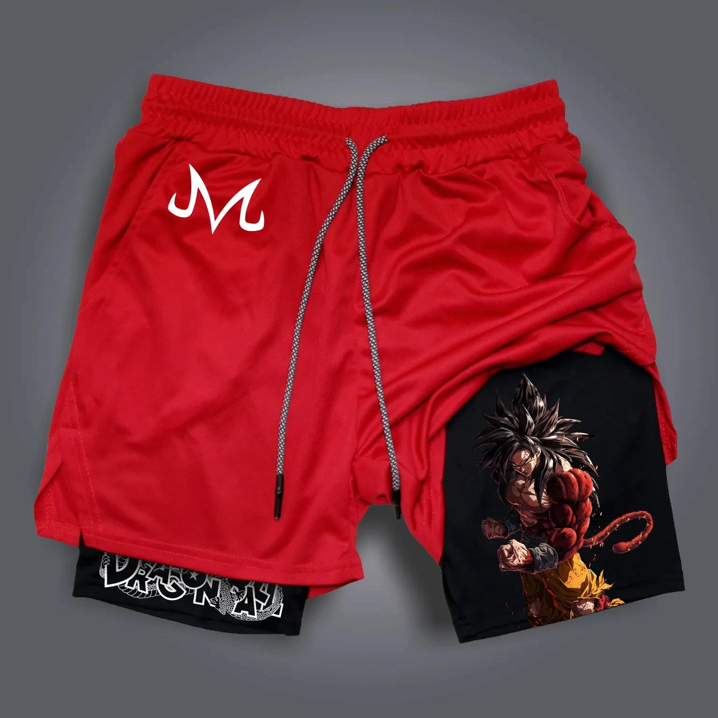 Dragon Ball GOKU Anime Peripheral Printing Double-layer Shorts 2025 American Sports Summer Men's Loose Breathable Pants