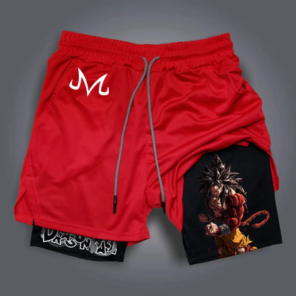 Dragon Ball GOKU Anime Peripheral Printing Double-layer Shorts 2025 American Sports Summer Men's Loose Breathable Pants