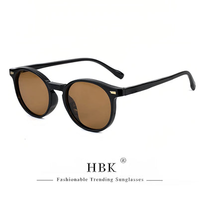 HBK Fashion polariserede solbriller til mænd, runde TR90-stel, modesolbriller til kvinder, kørsel, sport, UV400, Lunette De Soleil Homme