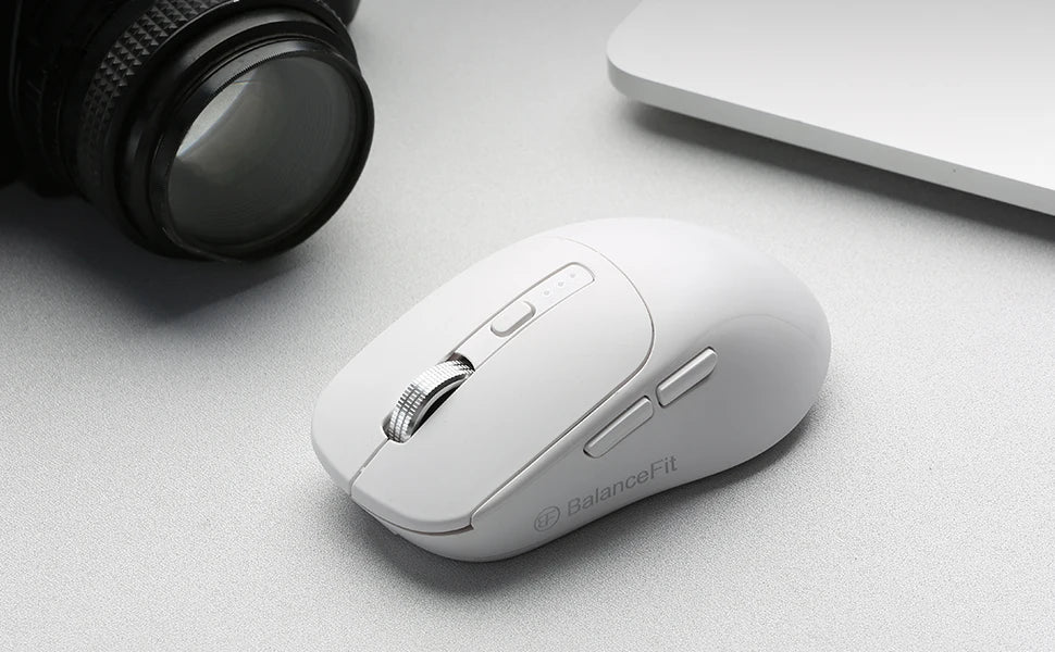 BalanceFit Bluetooth Wireless Mouse 5.2, Rechargeable Ergonomic Wireless Mouse with USB 2.4GHz for Laptop, MacBook, iPad, PC & Tablet