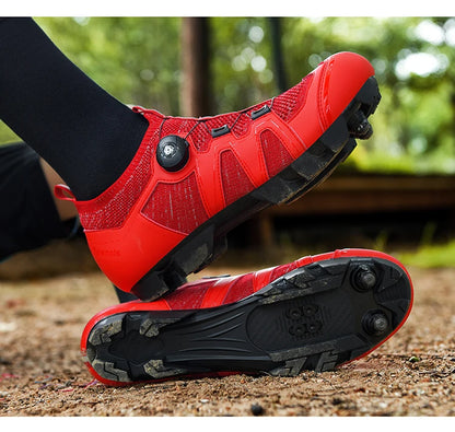 Mountain Bike Shoes Mens Cycling Shoes Quick Ratchet Buckle Compatible with SPD System Pedal for Indoor Outdoor Women MTB Shoes