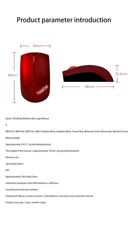 Mouse Lenovo ThinkPad Office Mouse 4Y50Z21427 Black Bluetooth + Wireless Dual-Mode Mouse