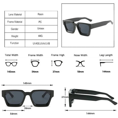 JNPCXI Fashion Square Women Luxury Sunglasses Retro Gradient Blue Designer Men Trending Sun Glasses Shades UV400