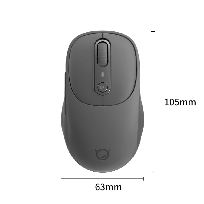 Lenovo Xiaoxin M3 Bluetooth Wireless Mouse, Rechargeable Silent Office Mouse with Triple Bluetooth Connectivity, Adjustable DPI, Twilight Gray