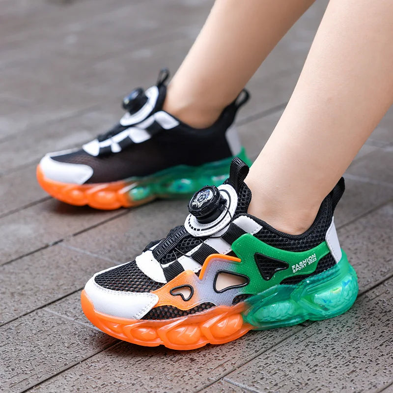 Children's Sports Shoes Ultra-Light Mesh Breathable School Training Running Shoes Soft Sole Anti-Slip Casual Walking Shoes for Kids