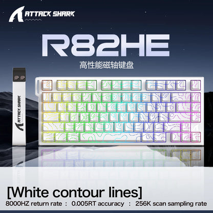 ATTACK SHARK R82HE Gaming Keyboard Magnetic 75% Wired 8000Hz Rapid Trigger ProGamer Keyboard,0.005mm RT Accuracy,0.08ms Latency