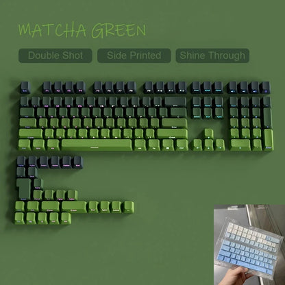 Nuevas teclas para teclado mecánico gaming 60/64/84/98/108 con interruptores MX, 135 teclas OEM PBT con grabado lateral y color degradado rojo y negro
