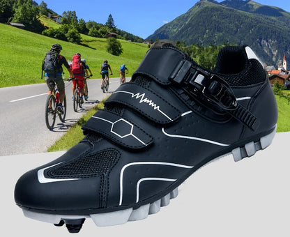 Mountain Bike Shoes Mens Cycling Shoes Quick Ratchet Buckle Compatible with SPD System Pedal for Indoor Outdoor Women MTB Shoes