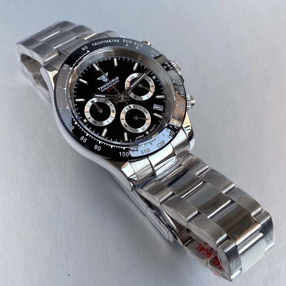 Luxuriöse VK63 Herrenuhr mit Quarzwerk, Business-Chronograph, 39mm, Stahl/Roségold, Datum, leuchtendes Zifferblatt, voll funktionsfähiger Chronograph