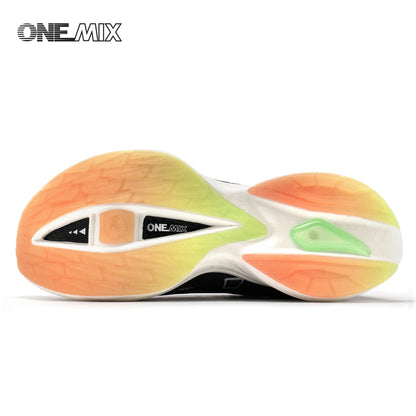 ONEMIX Nylon Carbon Board Marathon Running Racing Shoes, Professional Stable Support, Shock Relief, Ultra-light Rebound Sneakers
