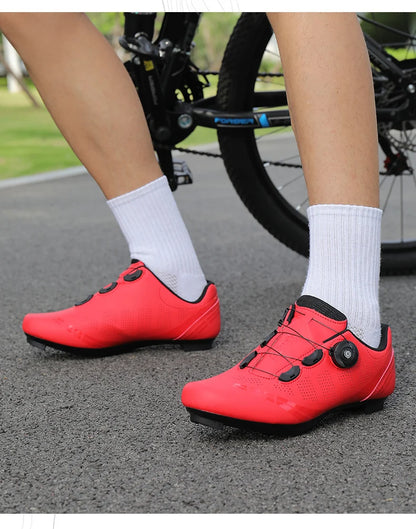 Men Cycling Shoes Road Bikes Women Racing Competition Self-Locking Speed Cycling Sports Shoes Women Spd Cleats Cycling Shoes