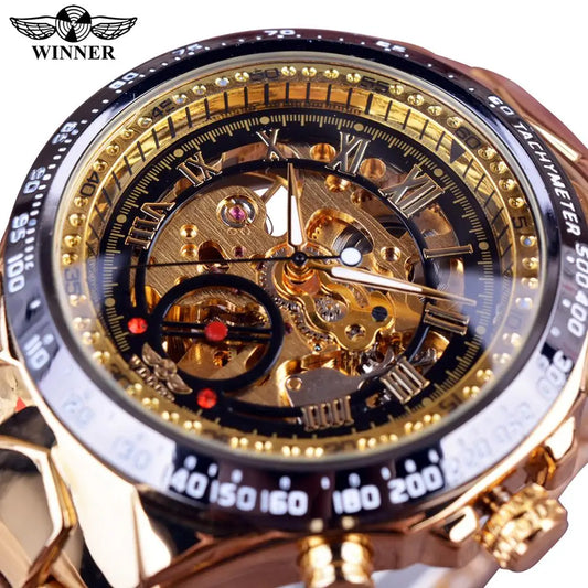 Montre mécanique automatique pour homme en acier inoxydable
