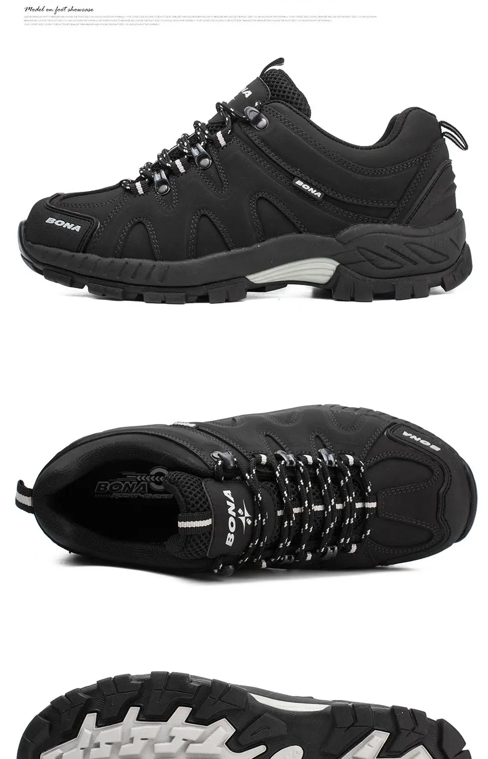 BONA New Arrival Classic Style Men Hiking Shoes Lace Up Men Sport Shoes Outdoor Jogging Trekking Sneakers