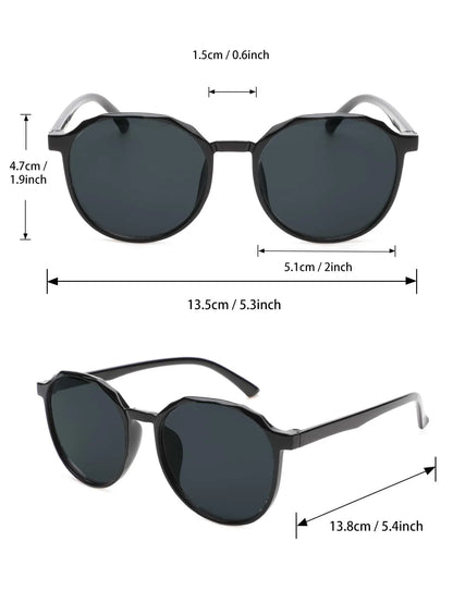 2PCS Men Geometric Frame Fashion Sunglasses Classic Cool Black Glasses For Daily Outdoor Life Women Eyewear Accessories.