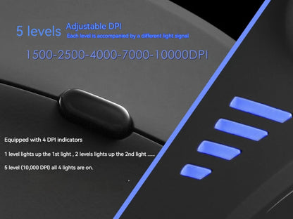 Mouse verticale ZELOTES C-18, mouse ottico RGB a 11 tasti con joystick, mouse gaming laser programmabile per PC e gamer