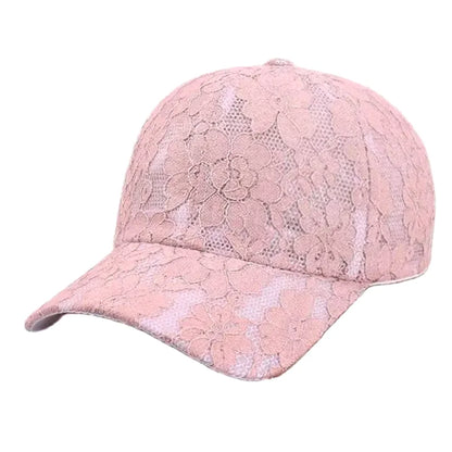 Czapki baseballowe dla kobiet na wiosnę i lato w stylu księżniczki, z koronką, haftem i siateczką w kwiaty, przewiewne czapki damskie typu snapback dla młodych dziewcząt BQ091
