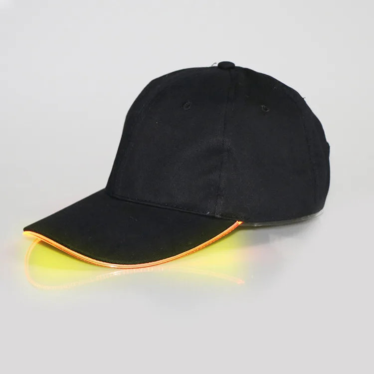 Șapcă cu LED-uri din fibră optică, cu 7 culori luminoase, șapcă de baseball EDC strălucitoare, încărcare USB, șapcă luminoasă, șapcă LED de performanță