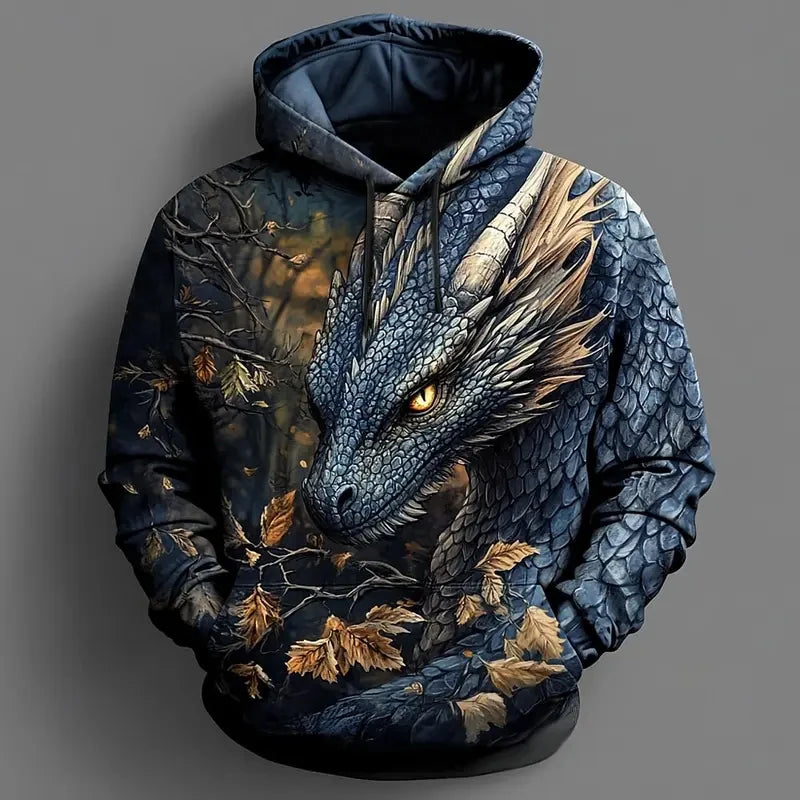 Men's Dragon 3D Hoodies Sweatshirts Fashion Cool Daily Long Sleeve Crew Neck Party Holiday Streetwear Fall Winter Tracksuit Coat