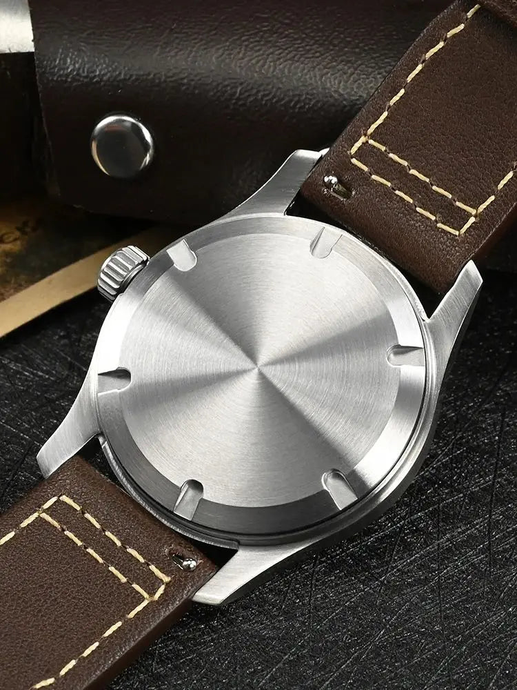 San Martin 37mm Ronda 715 Quartz Watch Men Simple Fashion 10Bar Waterproof Pilot Wristwatch BGW-9 Blue C3 Green Luminous SN0034A