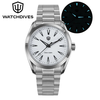 Watchdives WD0006 V2 Watch VH31 Sweep Second Quartz Movement Sapphire Luminous Stainless Steel Watches Waterproof 38mm Watch