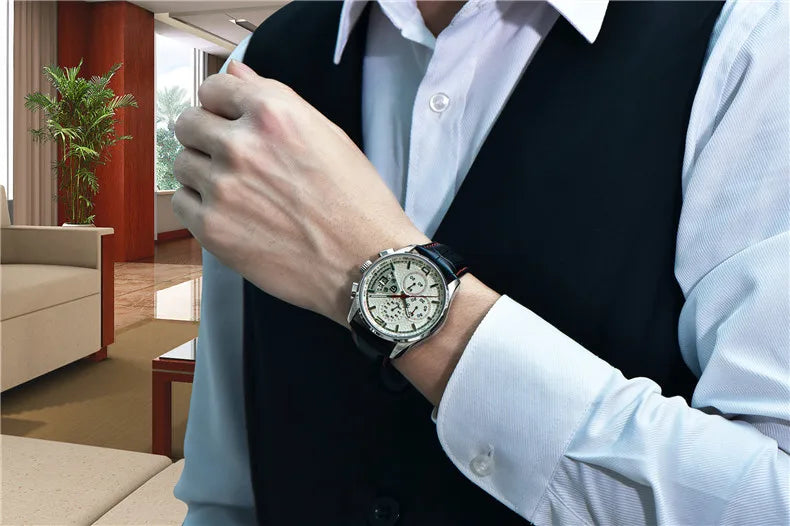 Cronógrafo PAGANI DESIGN para homem, quartzo multifunções, estilo militar de piloto, relógio masculino