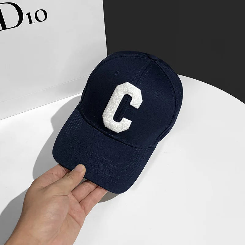 Шапки за мъже Нова бейзболна шапка с бродерия „C“ K-pop мода Шапка „Snapback“ за двойки Шапки за слънце за мъже и жени Chapeau Homme