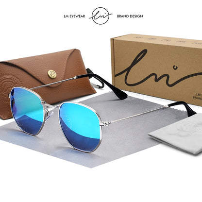 LM Kvinder Hexagon Solbriller Mænd Retro Polariserede Kørselsbelagte Spejlbriller UV400 Briller gafas de sol