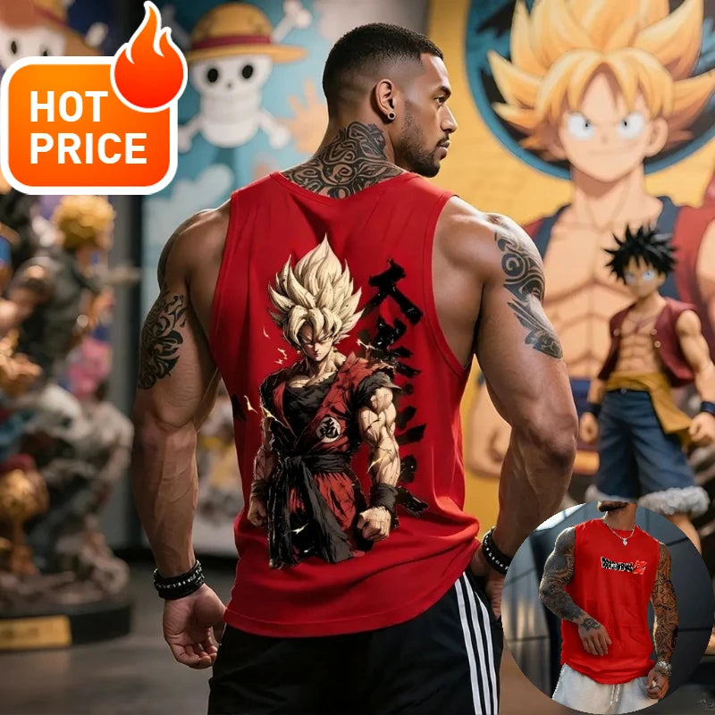Anime Super Saiyan Son Goku Dragon Ball Gym New  Harajuku Summer Men Tank Top Fitness Oversized Casual Sports Sleeveless Tee Y2k